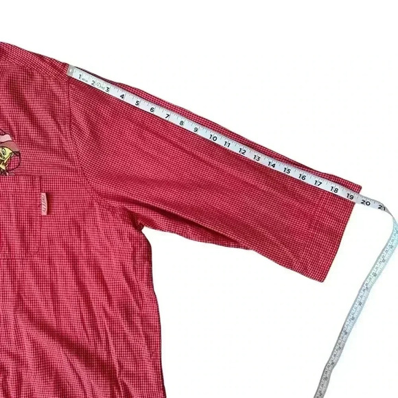 Vintage Looney Tunes Red Gingham Check 'GET A GRIP' Cowboy Western Shirt Top - Picture 7 of 8